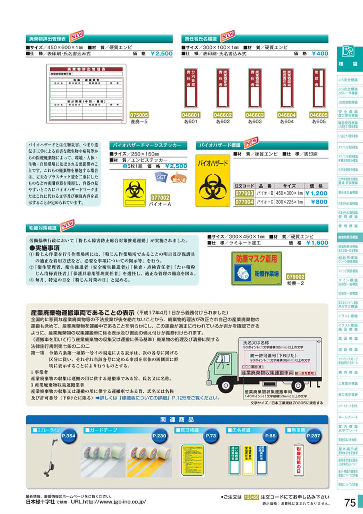 安全用品・安全標識総合カタログ 2019B P.75