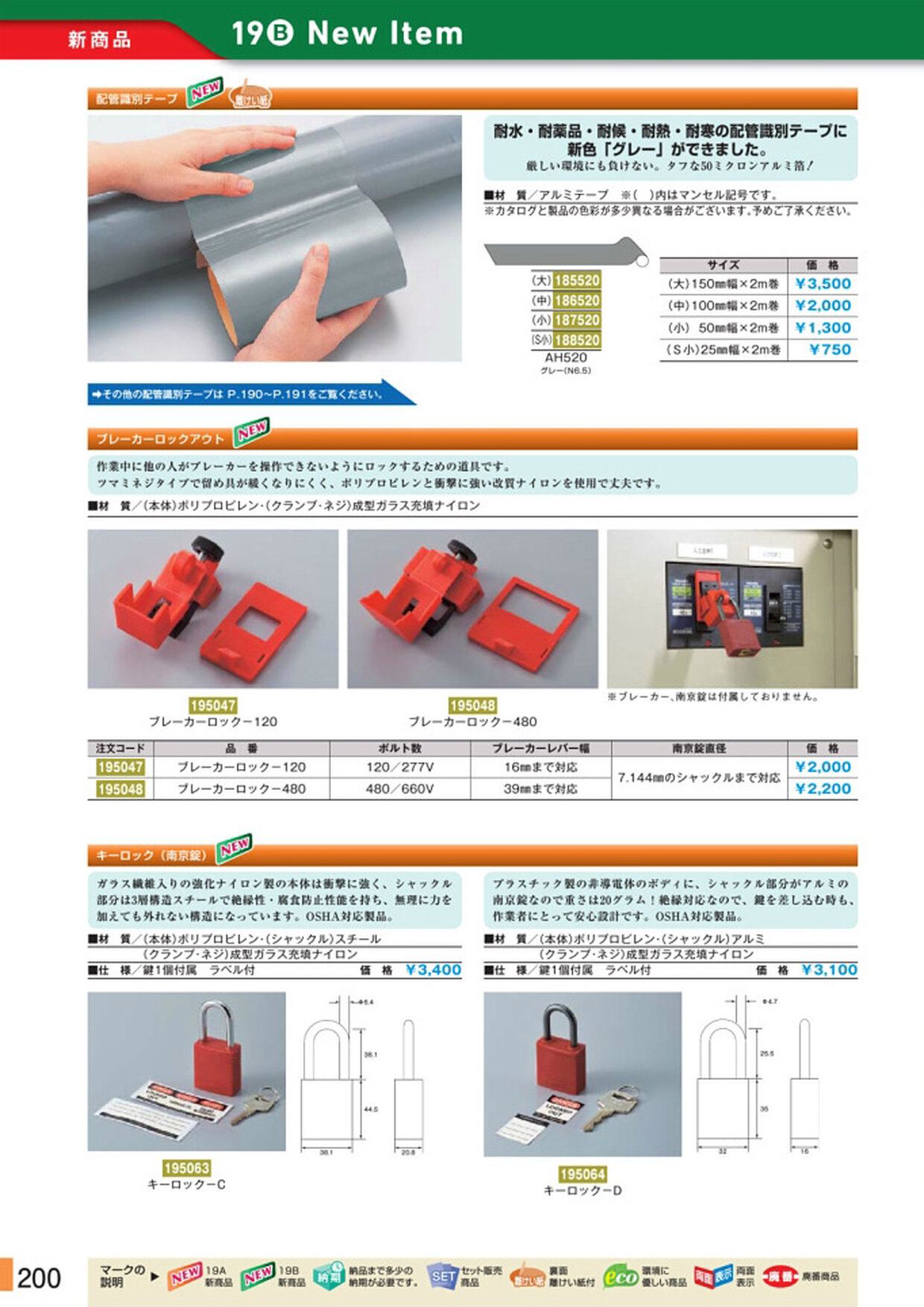 安全用品・安全標識総合カタログ 2019B P.200
