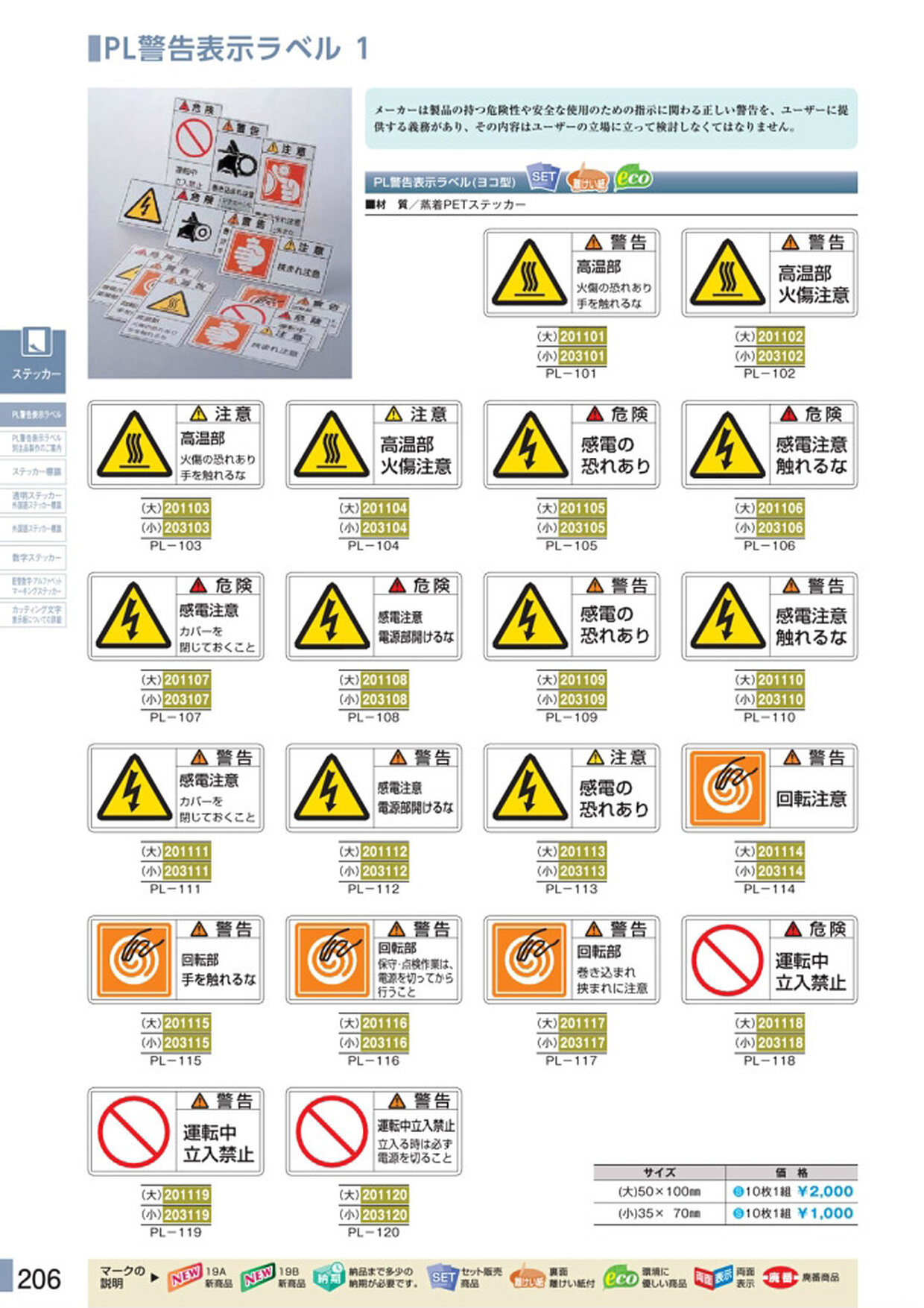 安全用品・安全標識総合カタログ 2019B P.206