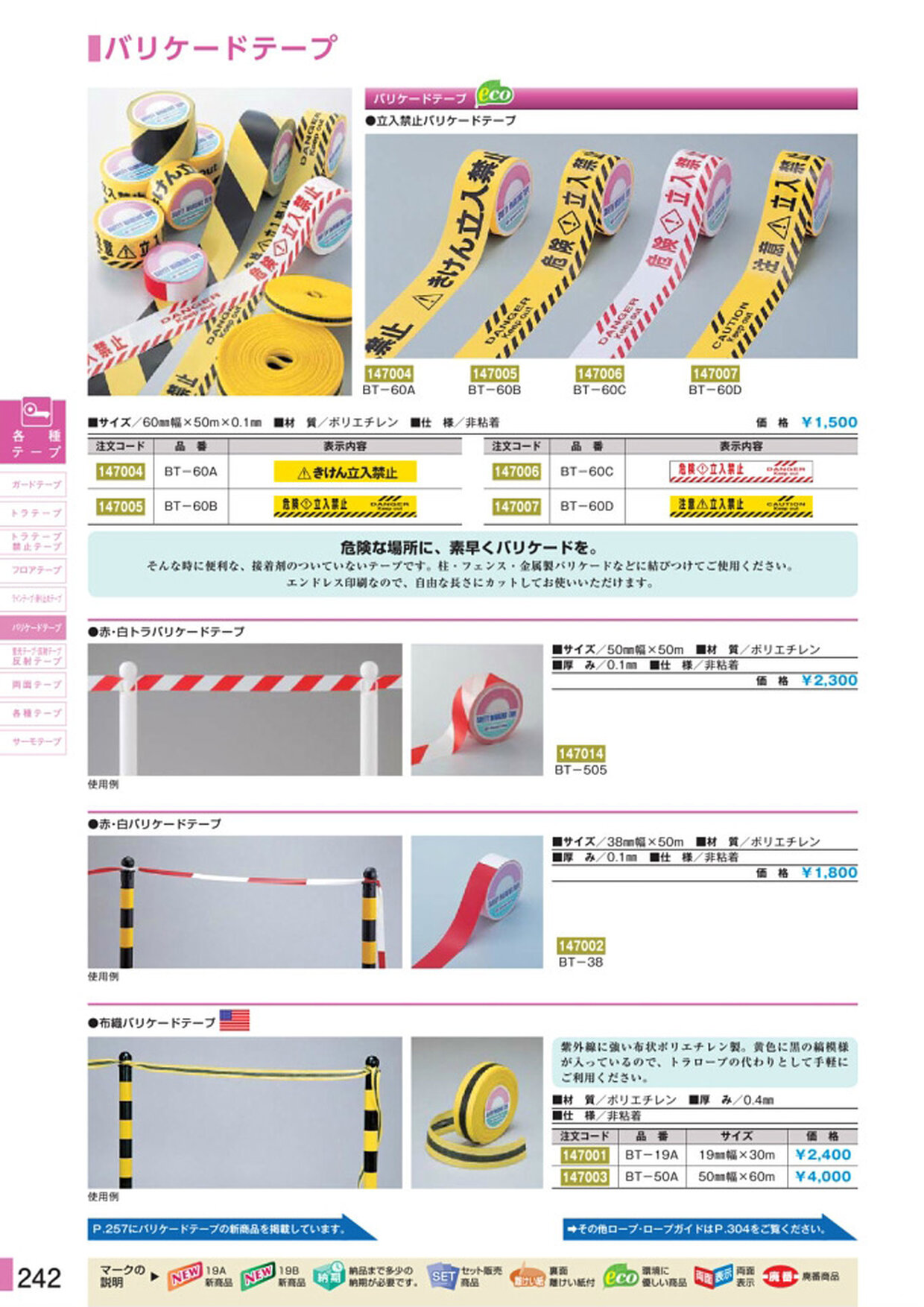 安全用品・安全標識総合カタログ 2019B P.242