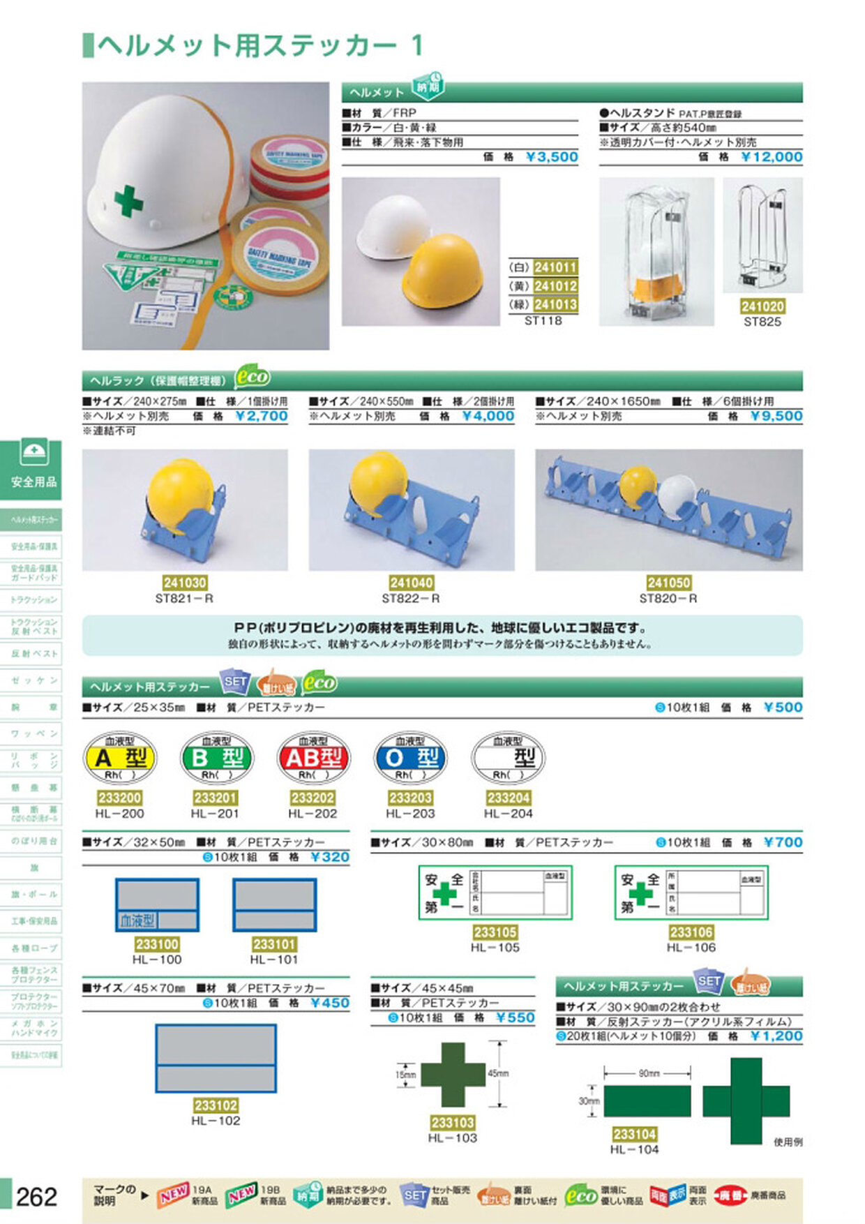 安全用品・安全標識総合カタログ 2019B P.262