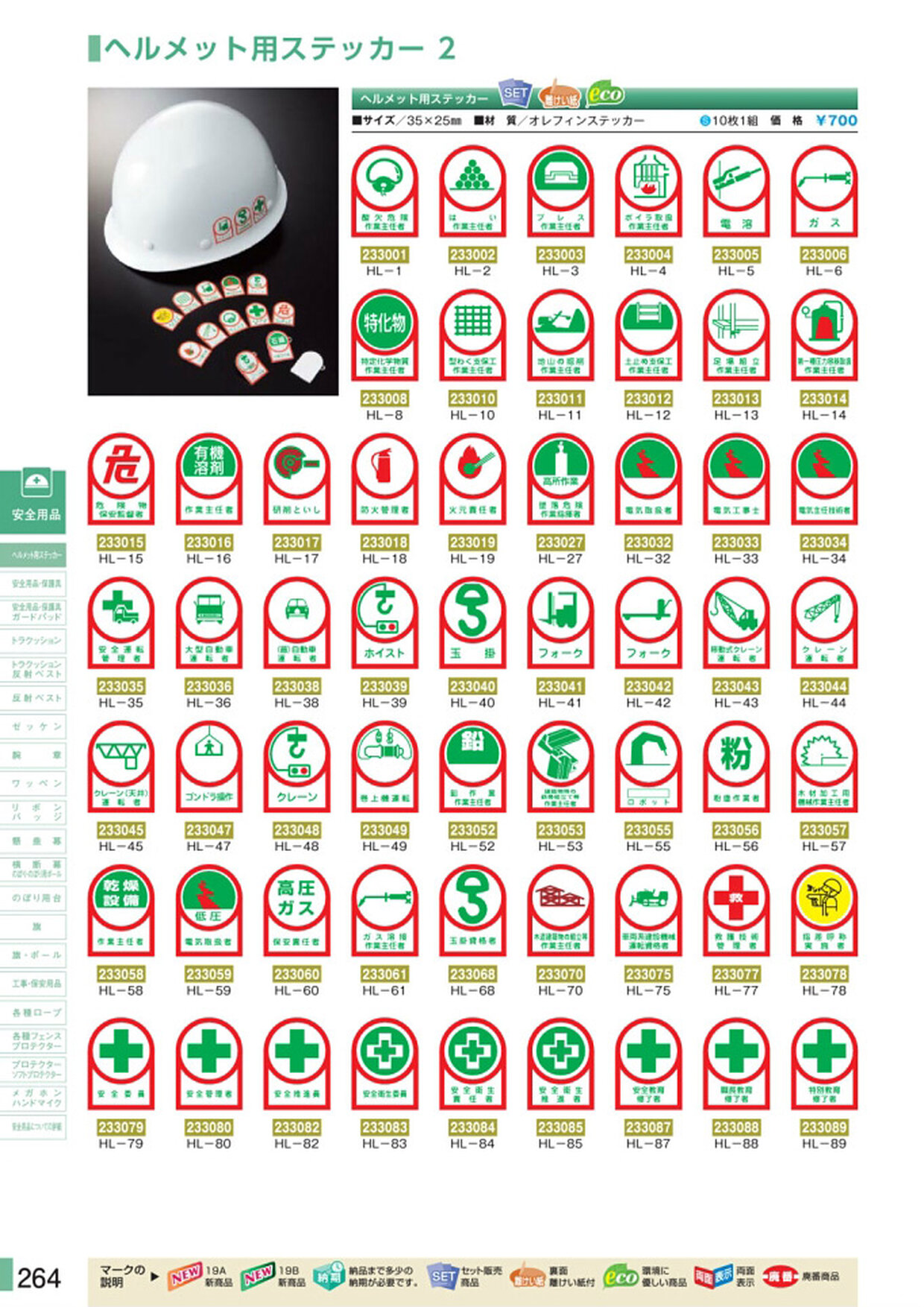 安全用品・安全標識総合カタログ 2019B P.264