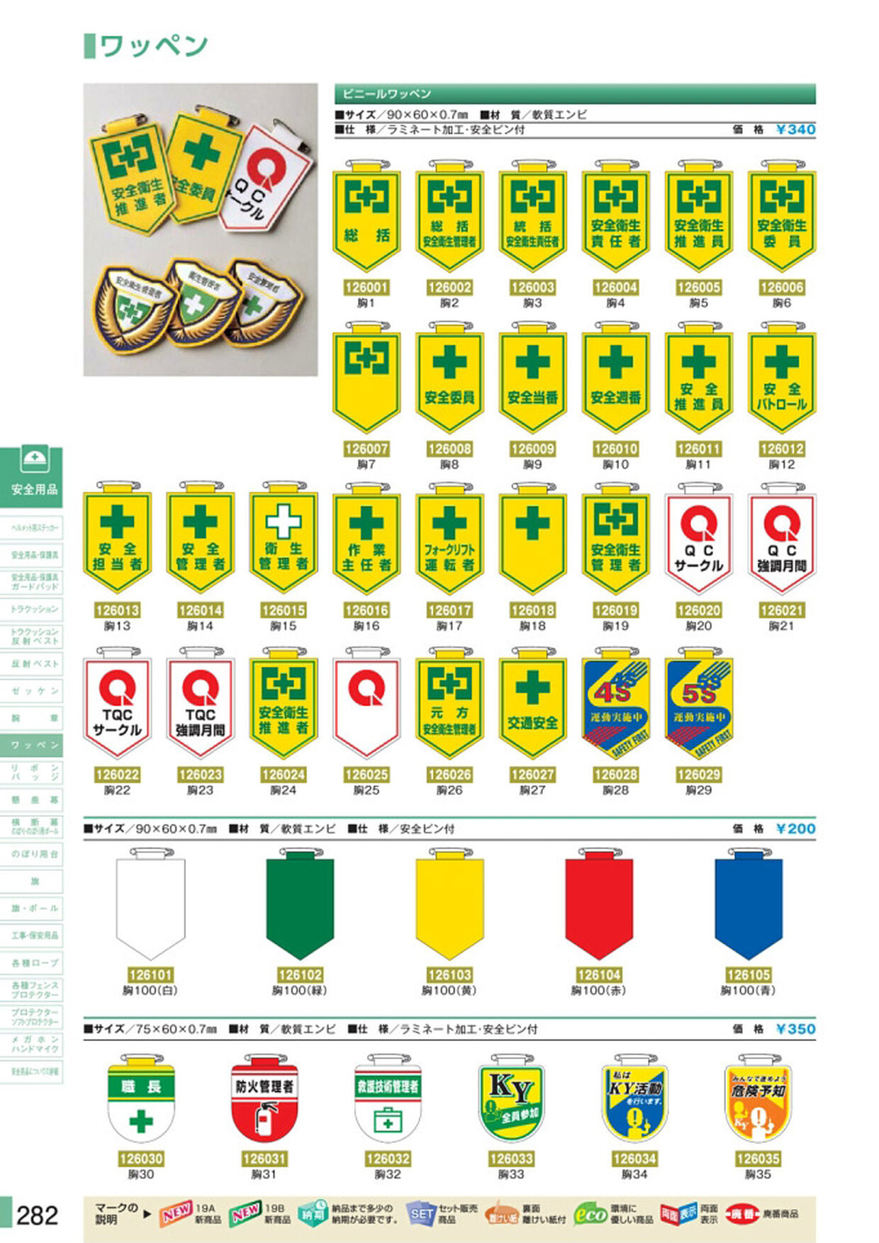 安全用品・安全標識総合カタログ 2019B P.282