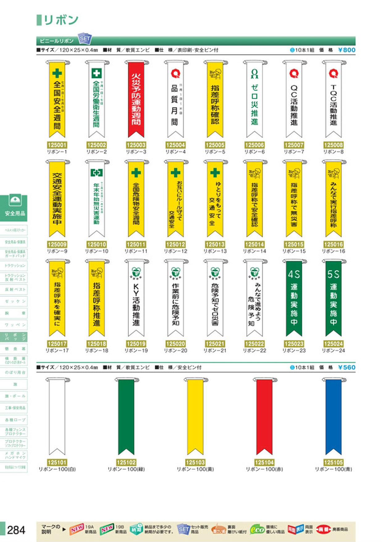 安全用品・安全標識総合カタログ 2019B P.284